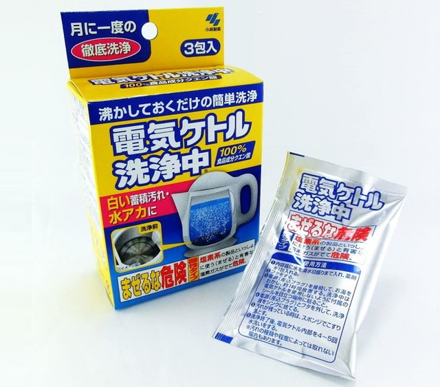 電気ケトル洗浄中 白い蓄積汚れ・水あかに 100%食品成分クエン酸 3包