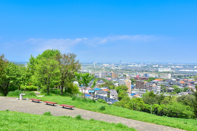 丘から眺める住宅街